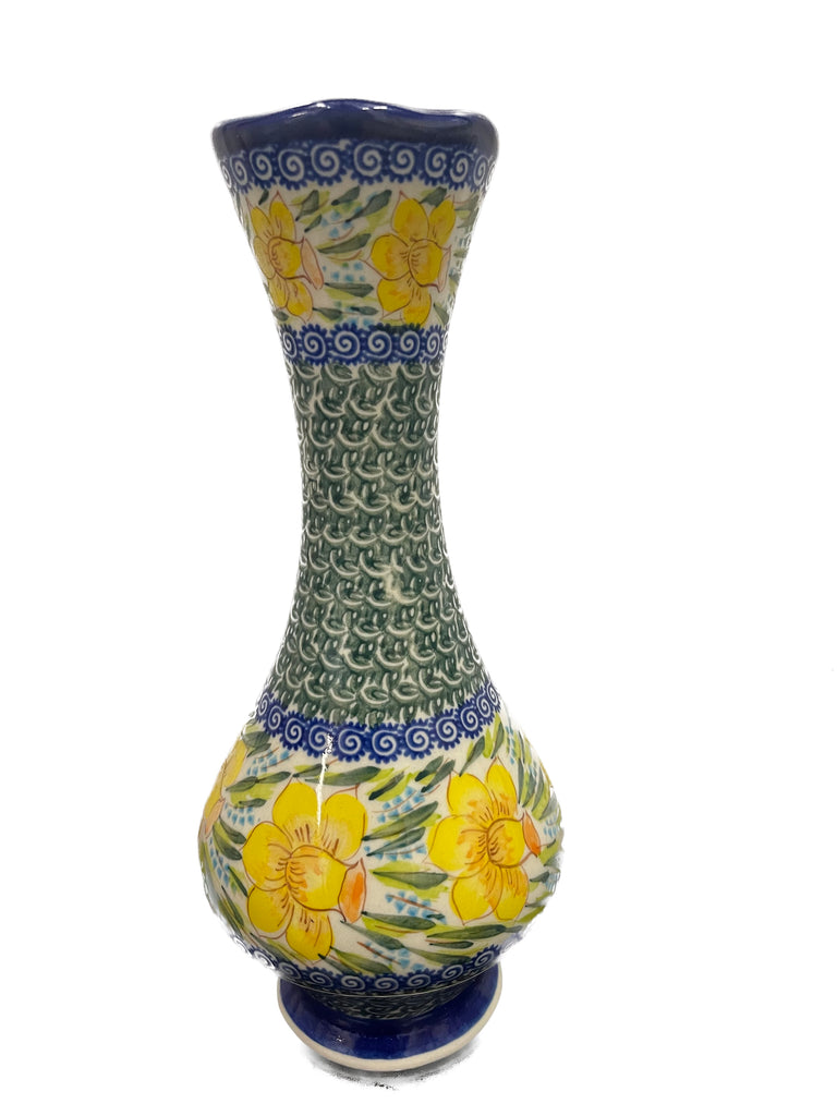 Unikat Slender Vase, Cabbage Rows and Daffodils