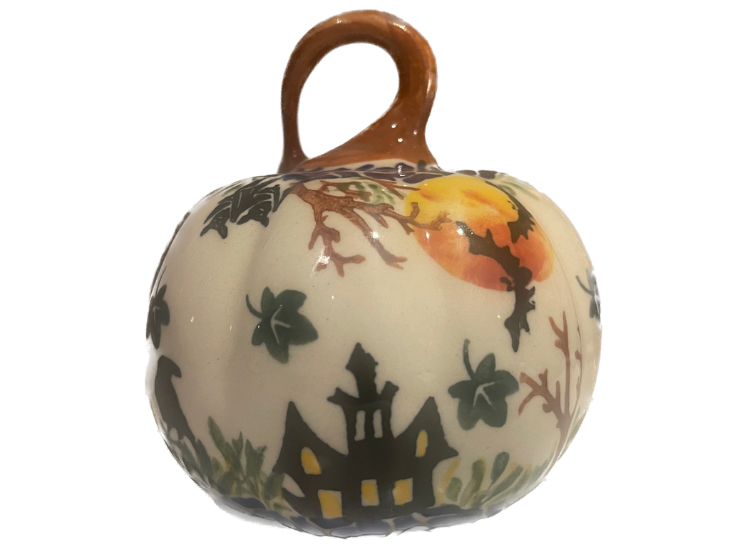 Unikat Mini Pumpkin, Haunted Mansion & Cauldron (Brown Stem)