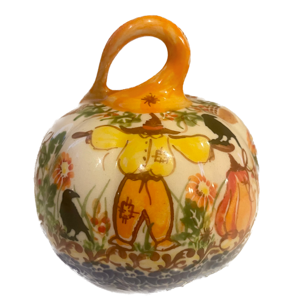 Unikat Mini Pumpkin, Scarecrow (Orange Stem)