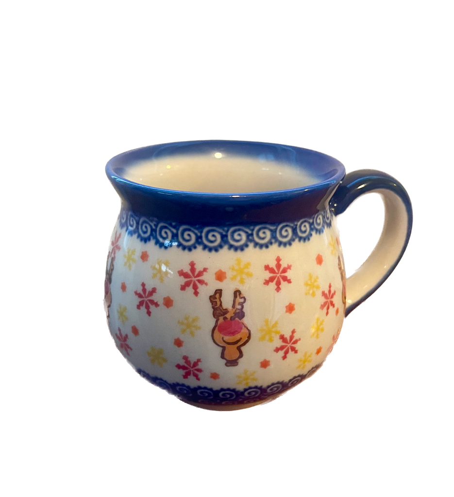 10 oz Unikat Bubble Mug, Rudolf on Red